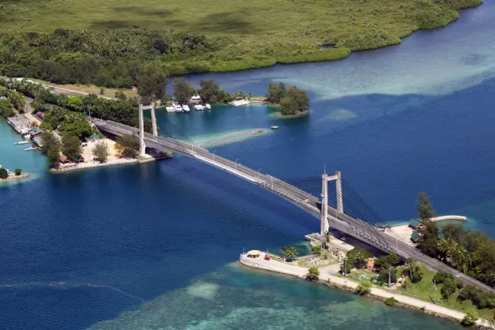  : Aerial view of the Japan-Palau Friendship Bridge, Koror, Koror Island, Republic of Palau