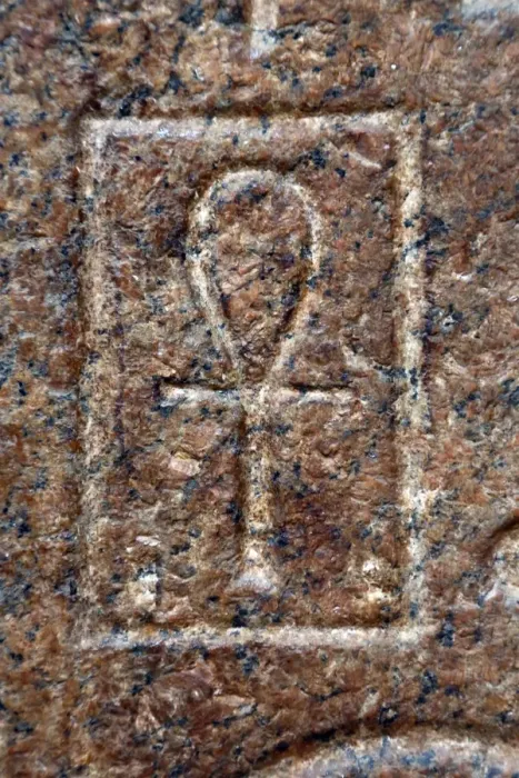  : Ankh hieroglyphic, symbol of life, Cairo, Egypt