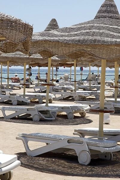 Beach umbrellas in Sharm El Sheikh, Egypt
