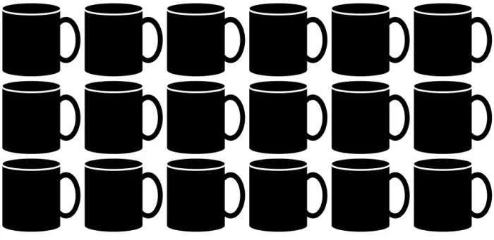  : Black Coffee and Tea Mugs hot drink mug design