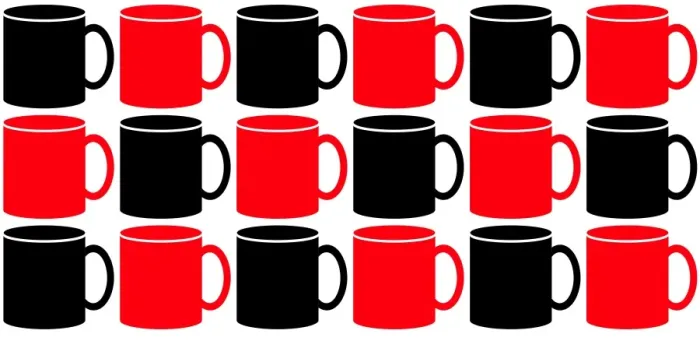  : Black and Red Coffee and Tea Mugs hot drink mug design