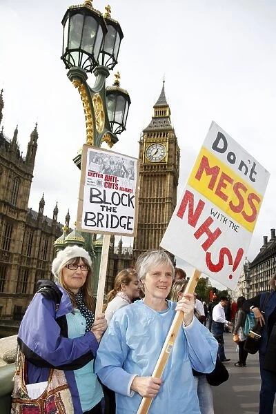 Block the Bridge, pro-NHS demonstration, London, England