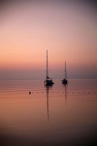 Boats at sunset in Croatia
