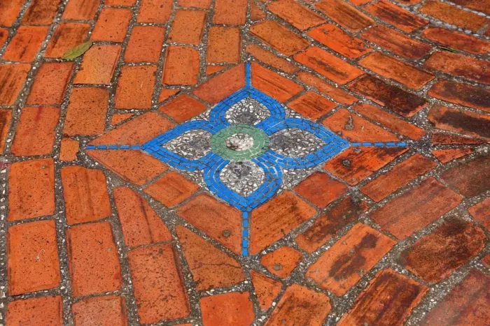  : Brick pathway at Wat Nong Sikhounmuang Temple, Luang Prabang, Laos
