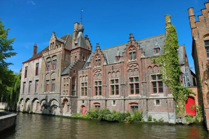 : Buildings along the canals, Bruges, Belgium : Buildings along the canals, Bruges, Belgium