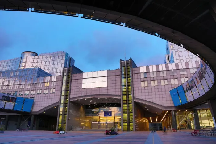  : Buildings of the European Parliament Complex at the Espace Leopold, Brussels, Belgium
