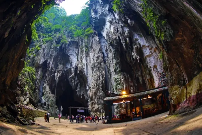  : The Cathedral or Temple Cave at the Batu Caves, a Hindu shrine in Kuala Lumpur, Malaysia