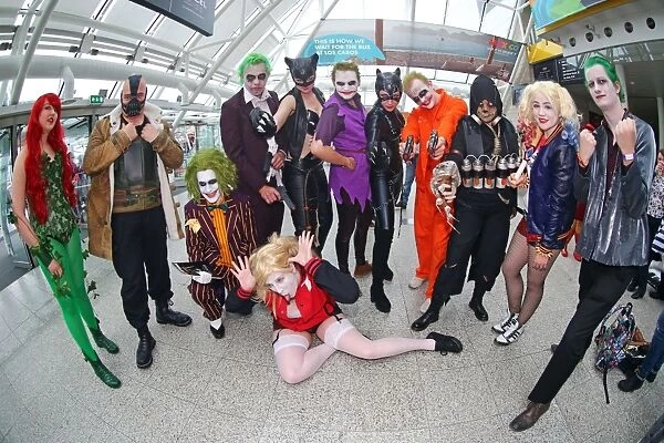 Characters from the Batman films gather together at MCM London Comic Con at Excel London