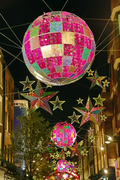  : Christmas lights and decorations in Carnaby Street, London