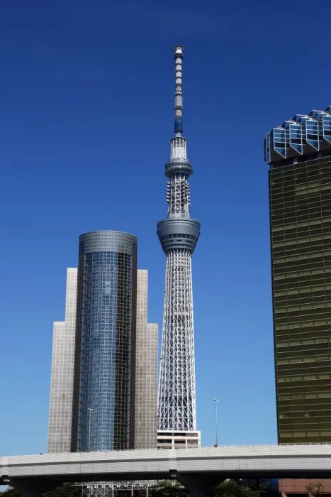  : City skyline of Sumeda with the Tokyo Skytree Tower, Tokyo, Japan