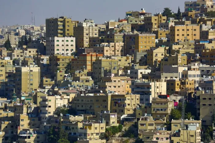  : Cityscape of houses and buildings in the Old City, Amman, Jordan