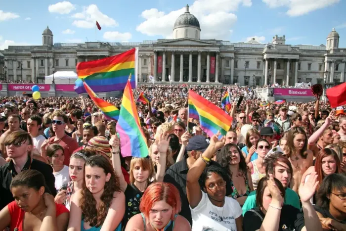  : Crowd at Trafalgar Square at London Pride Parade 2009