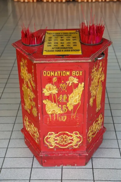  : Donation box at the Thean Hou Chinese Temple, Kuala Lumpur, Malaysia