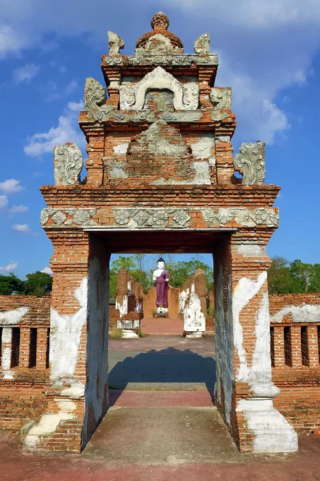  : Dvaravati Wihan at Muang Boran, The Ancient City, historical museum of reproductions of famous Thai buildings, Bangkok, Thailand
