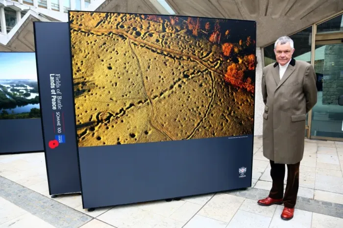  : Fields of Battle, Lands of Peace Somme 100 exhibition launch, Guildhall Yard, London