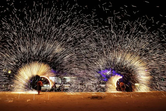  : Fire show on Sai Kaew beach in Koh Samet, Thailand