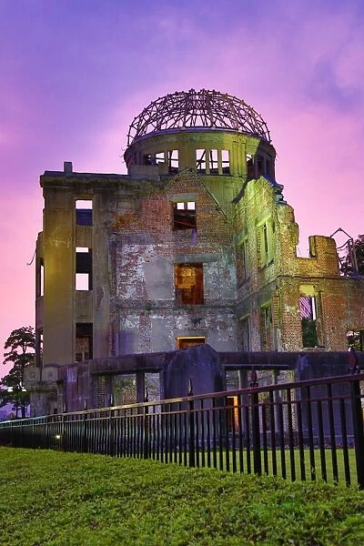 The Genbaku Domu, Atomic Bomb Dome, in the Hiroshima Peace Memorial Park, Hiroshima, Japan
