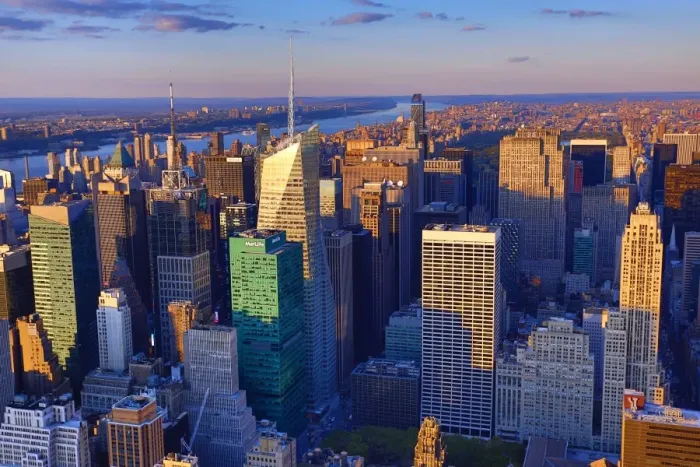  : General view of the New York Manhattan city skyline, New York. America