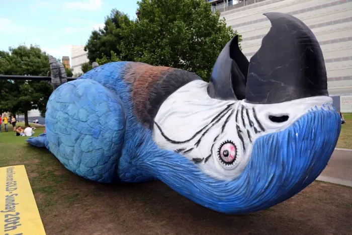  : Giant Dead Parrot promotes Monty Python live at Potters Field, London