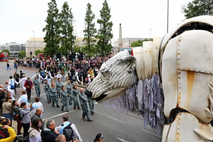  : Greenpeace Save the Arctic Demonstration with Aurora the Giant Polar Bear in London