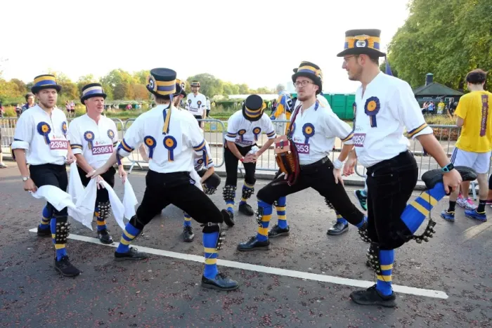  : Hammersmith Morris Men dance the Royal Parks Half Marathon in London