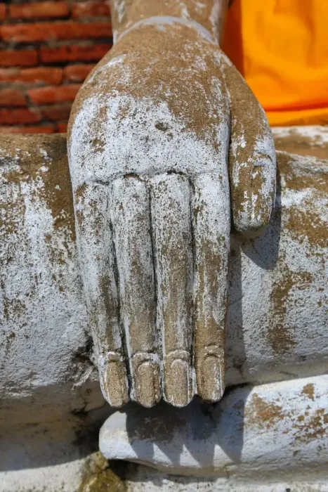  : Hand of buddha statue at Wat Yai Chaimongkol Temple, Ayutthaya, Thailand