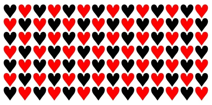  : Heart mug covered in red and black love hearts
