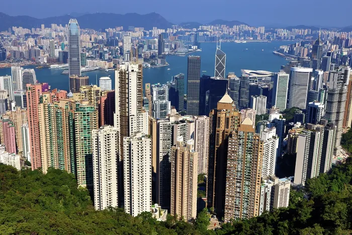  : Hong Kong City Skyline and Victoria Harbour from Victoria Peak, Hong Kong, China