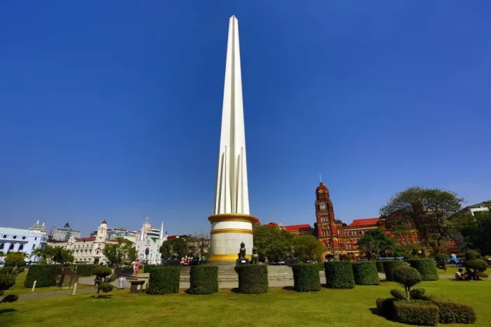 : Independence Monument in Maha Bandola Garden park, Yangon, Myanmar
