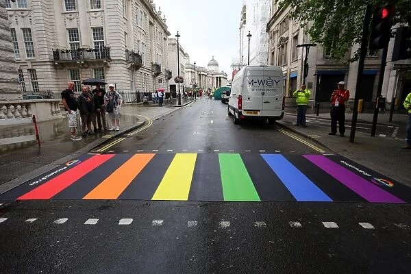 Londons first Rainbow Crossing unveiled at Pride London 2014, London, England