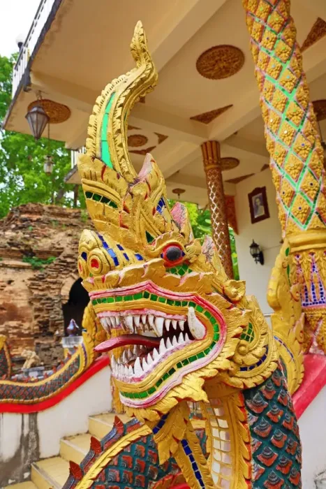  : Naga statue at Wat Lam Chang Temple in Chiang Mai, Thailand