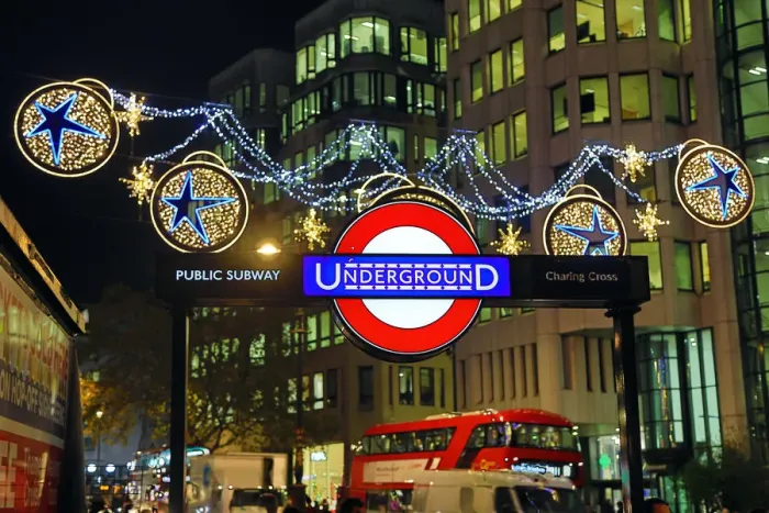 : Northbank Christmas lights switched on in The Strand, London : Northbank Christmas lights switched on in The Strand, London