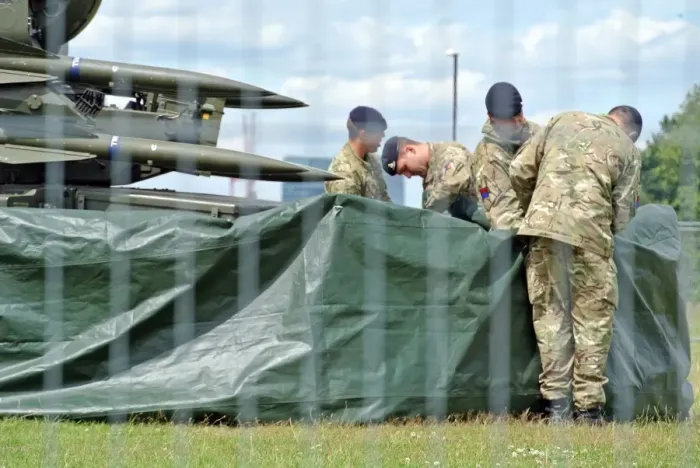  : Olympic Missiles unpacked on Blackheath Common, London, England