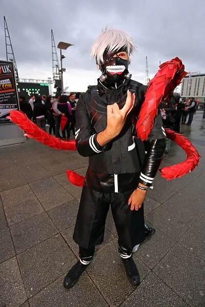 Participant dressed as Ken Kaneki from Tokyo Ghoul at MCM London Comic Con at Excel