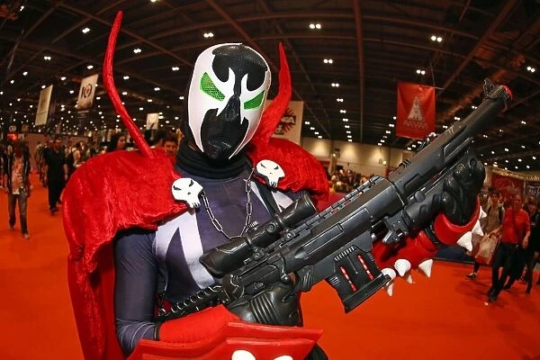 A participant dressed as Spawn at MCM London Comic Con at Excel London