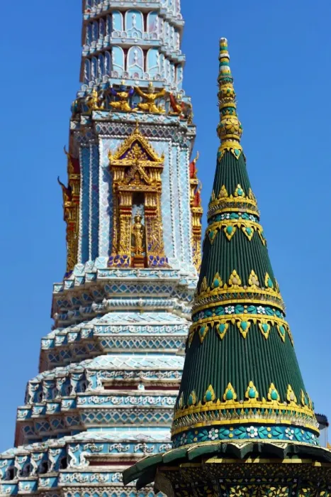  : Phra Atsada Maha Chedi at Wat Phra Kaew Royal Palace complex in Bangkok, Thailand