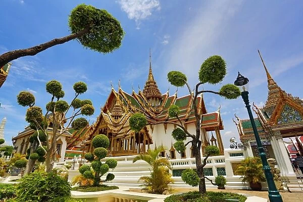 Phra Thinang Dusit Maha Prasat building and spire in the Grand Palace Complex, Wat Phra Kaew, Bangkok, Thailand