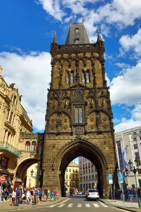  : The Powder Tower Gothic Gate in Prague, Czech Republic