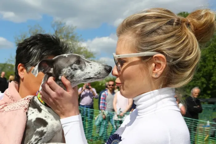  : Rachel Riley judging All Dogs Matter Dog Show, Hampstead Heath, London