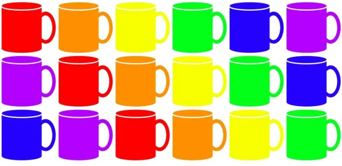  : Rainbow colours Coffee and Tea Mugs hot drink mug design