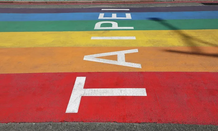  : Rainbow Six pedestrian crossing in Ximending, Wanhua District, Taipei, Taiwan ROC