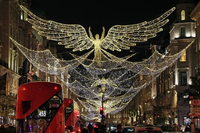 : Regent Street Christmas Lights switched on in London : Regent Street Christmas Lights switched on in London