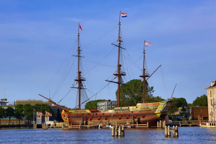  : Replica of the Amsterdam sailing ship at the National Maritime Museum or Nederlands