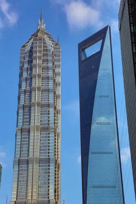 : The Shanghai Central Tower and the Jin Mao Tower in Luijiazui, Pudong, Shanghai, China : The Shanghai Central Tower and the Jin Mao Tower in Luijiazui, Pudong, Shanghai, China