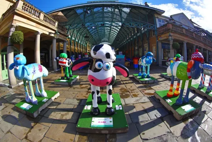 : Shaun the Sheep sculptures gathered in Covent Garden, London