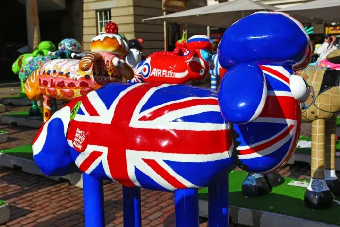  : Shaun the Sheep sculptures gathered in Covent Garden, London