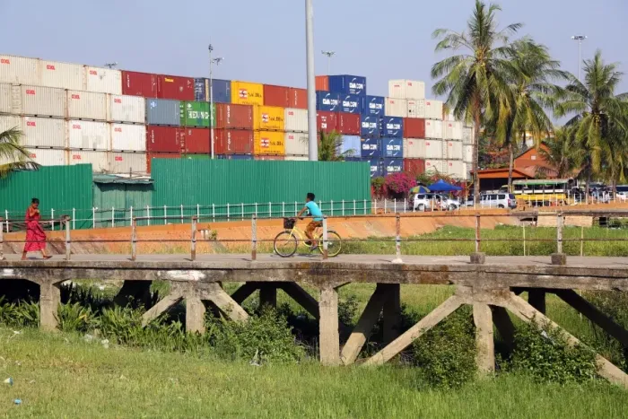  : Shipping containters at the Botahtaung Jetty and docks, Yangon, Myanmar