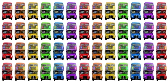  : Souvenir Red and Rainbow London Double-Decker Routemaster Bus