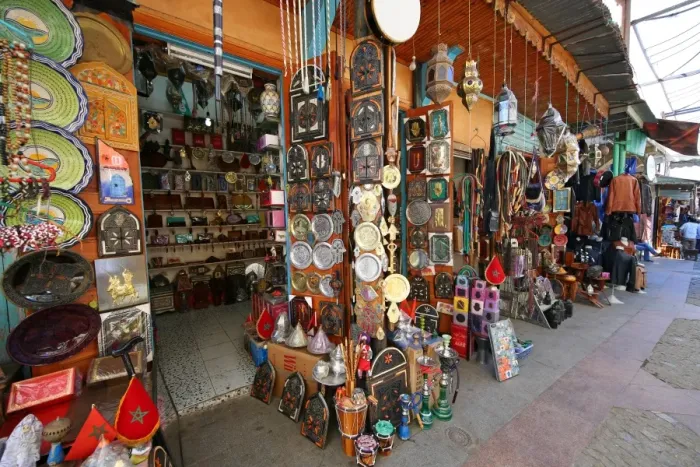  : Souvenir shops in the streets of the Medina of Rabat, Morocco