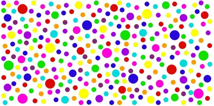  : Spot mug covered in rainbow spots and circles